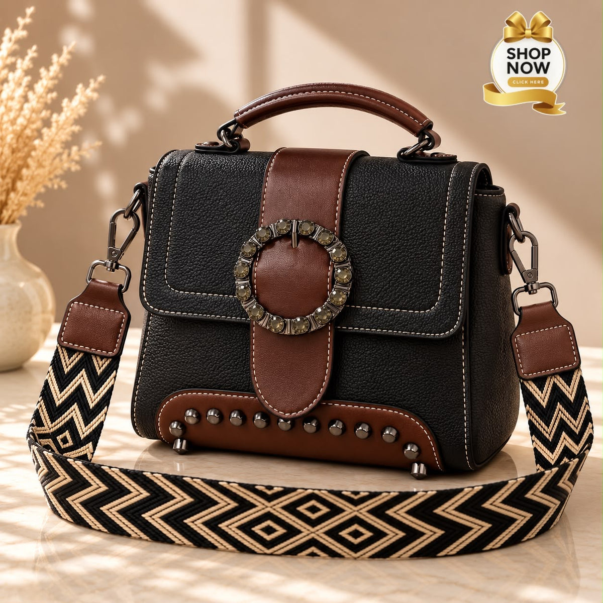 Two-Tone Handbag For Women