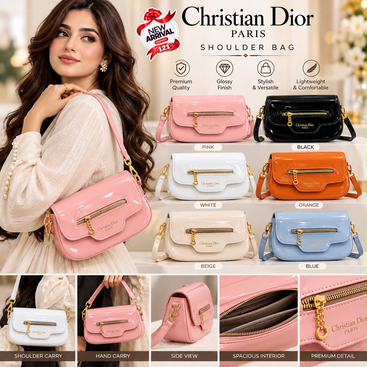 Glossy Dior Crossbody Bag