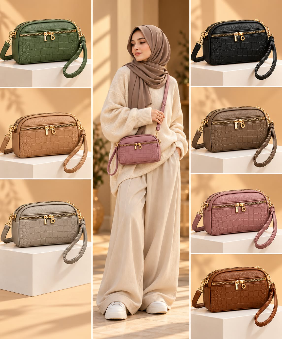 Elegance Croc Crossbody Bag