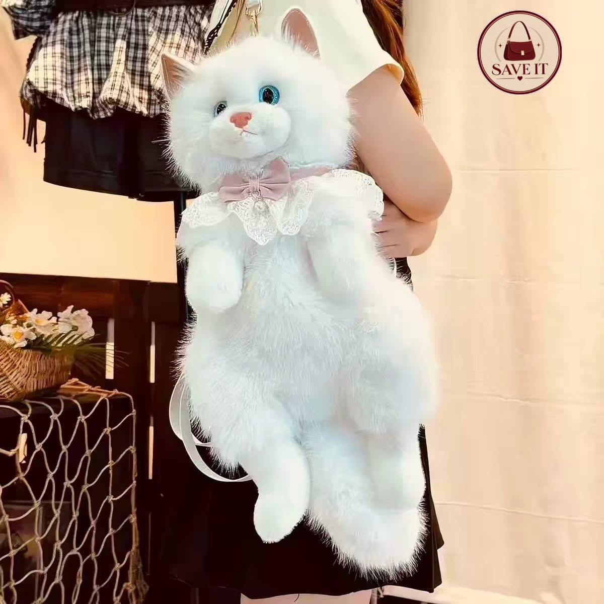 Fluffy Kitty Plush Backpack