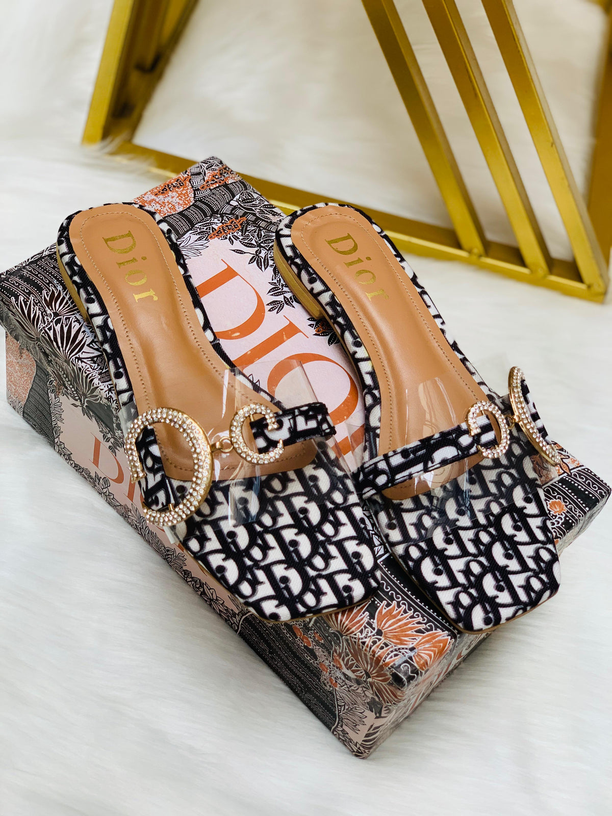 Dior slides D shape buckle