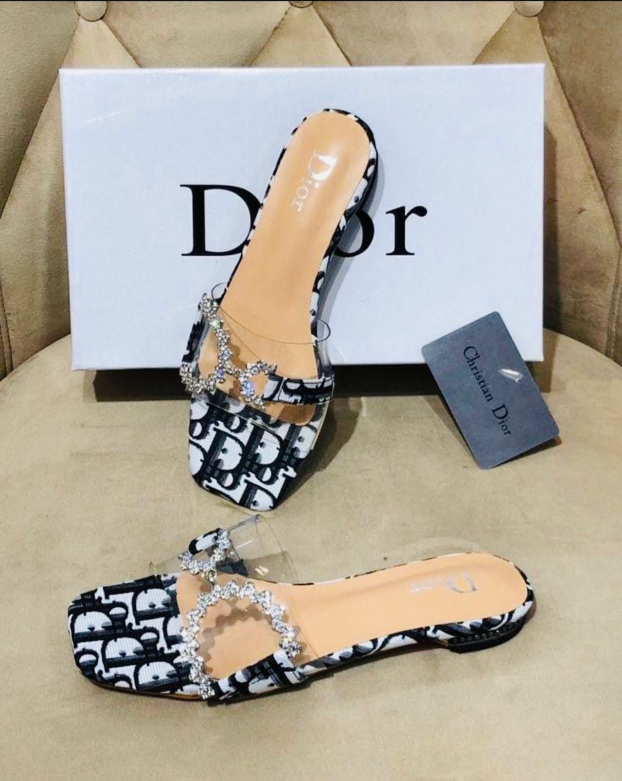 Dior slides D shape buckle