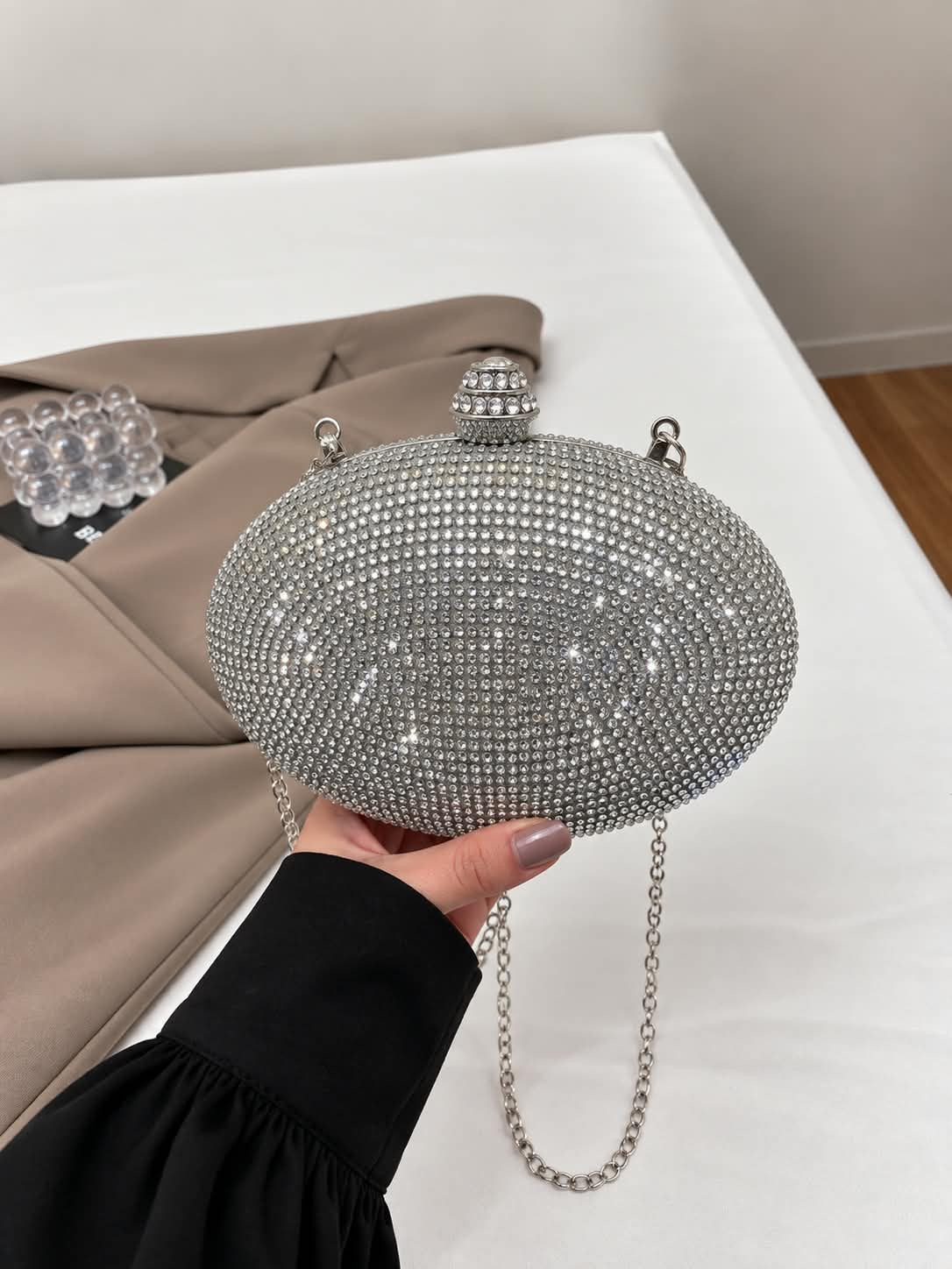 Mettalic Stone Crossbody Bag for Girls
