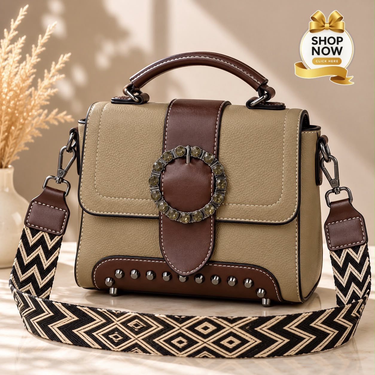 Two-Tone Handbag For Women