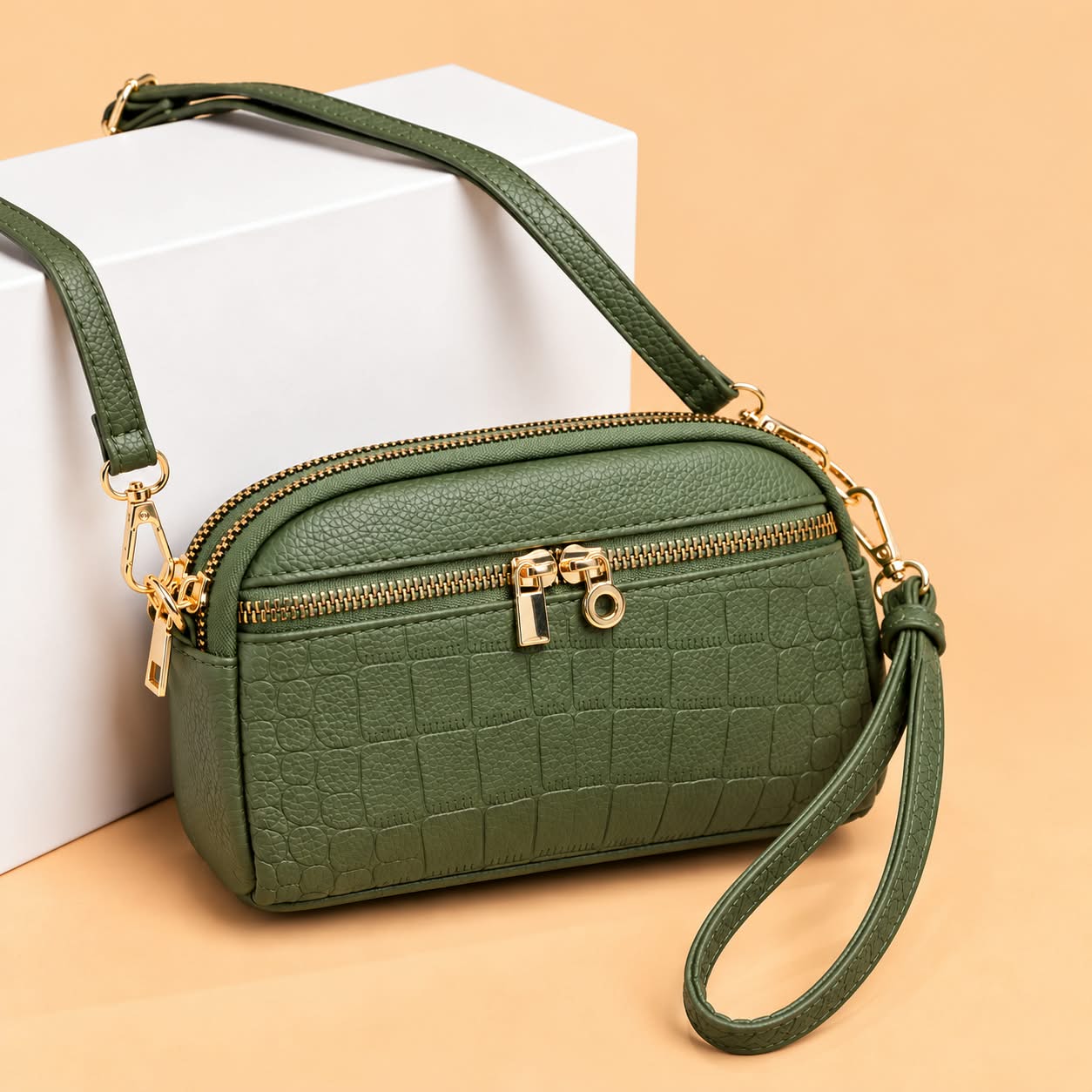 Elegance Croc Crossbody Bag