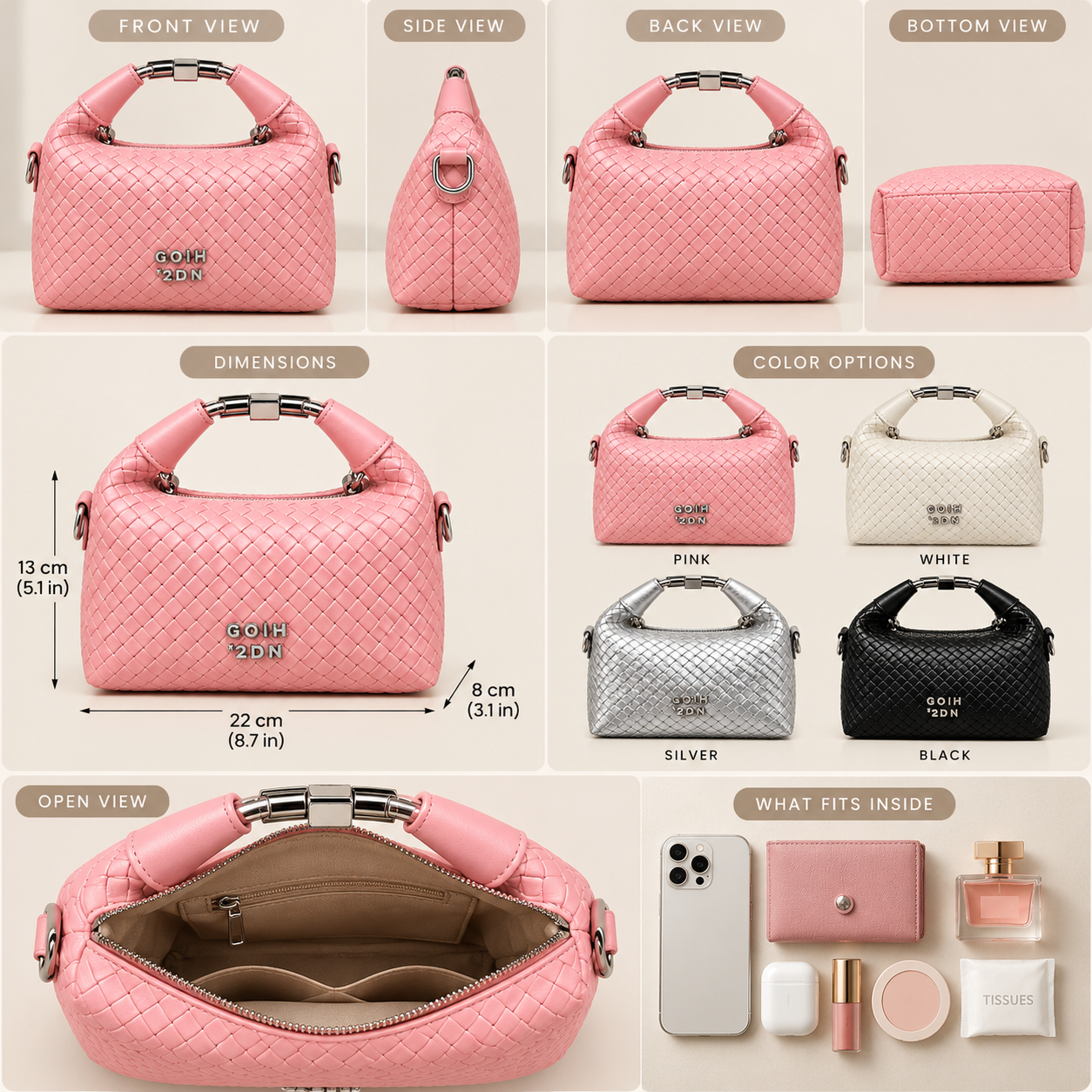 Bella weave crossbody bag for Girls