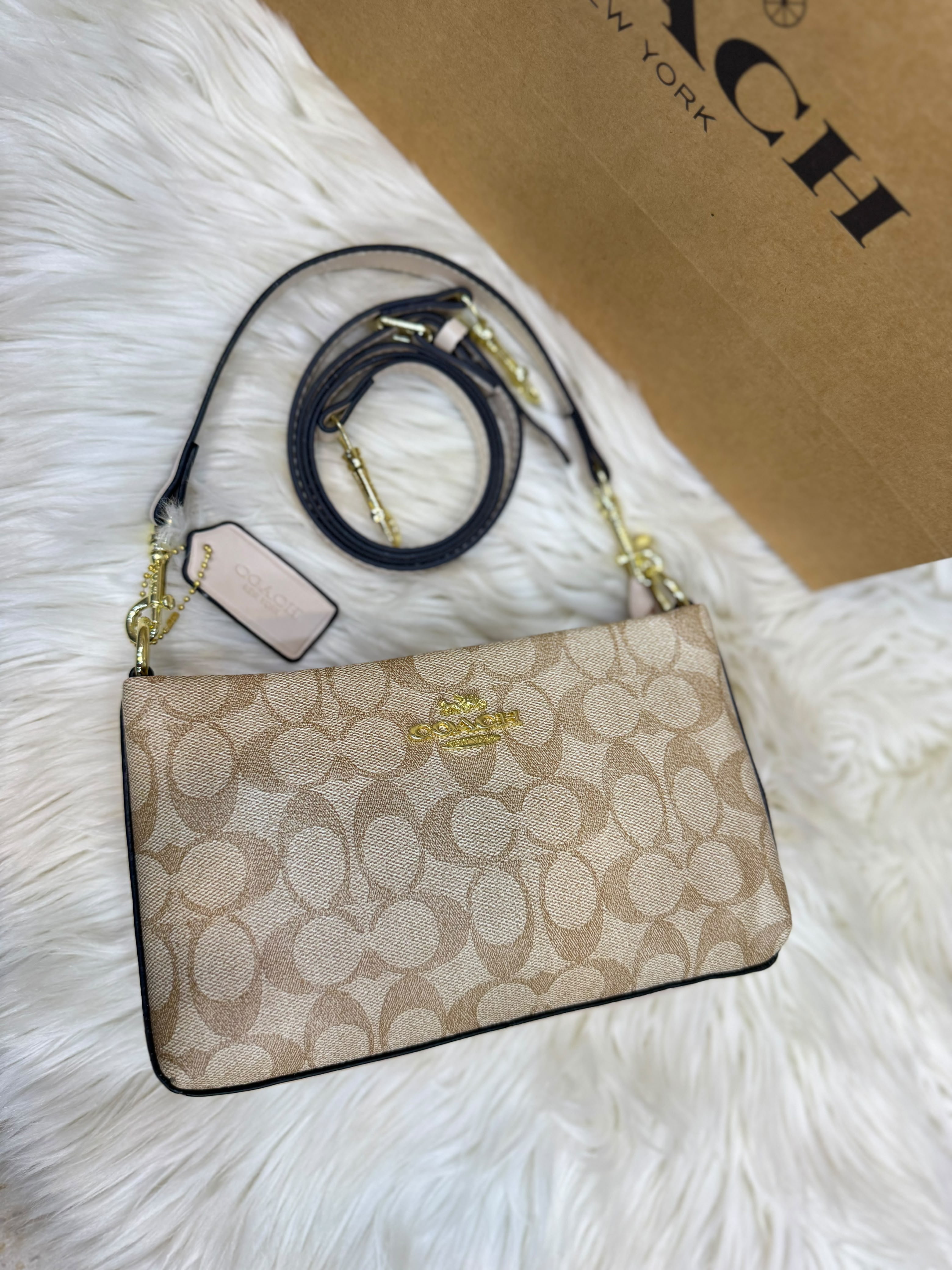 Signature canvas shoulder bag