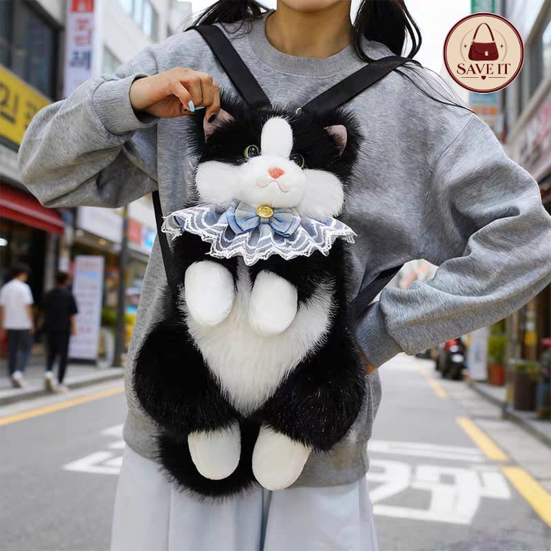 Fluffy Kitty Plush Backpack