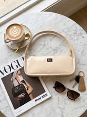Glossy Baguette Crossbody Bag