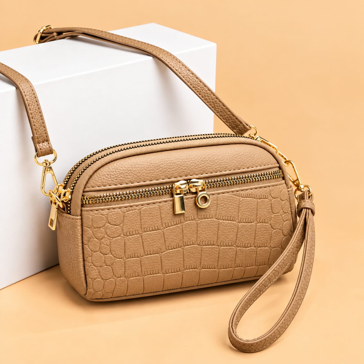 Elegance Croc Crossbody Bag
