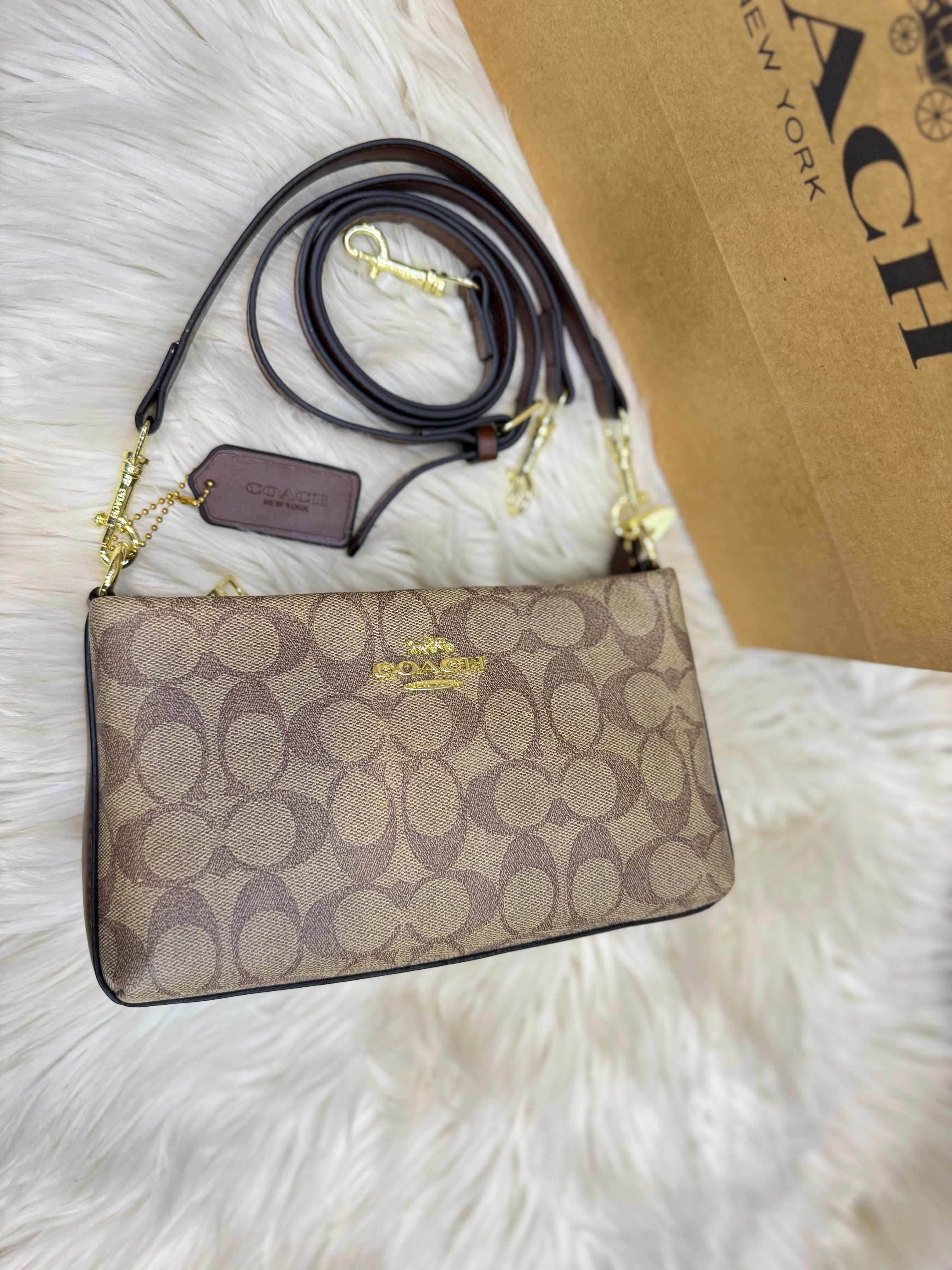Signature canvas shoulder bag