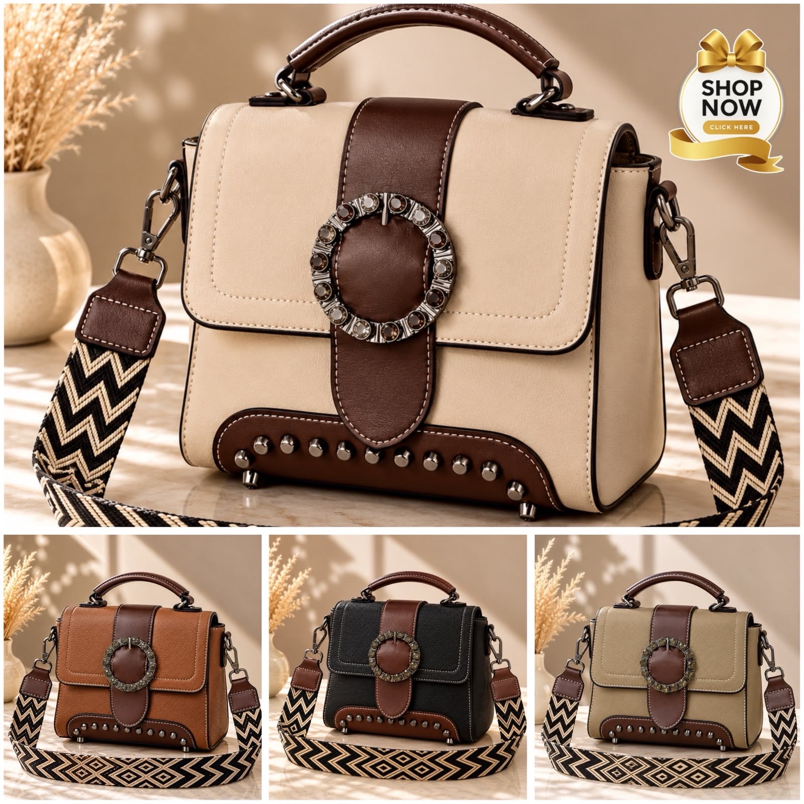 Two-Tone Handbag For Women