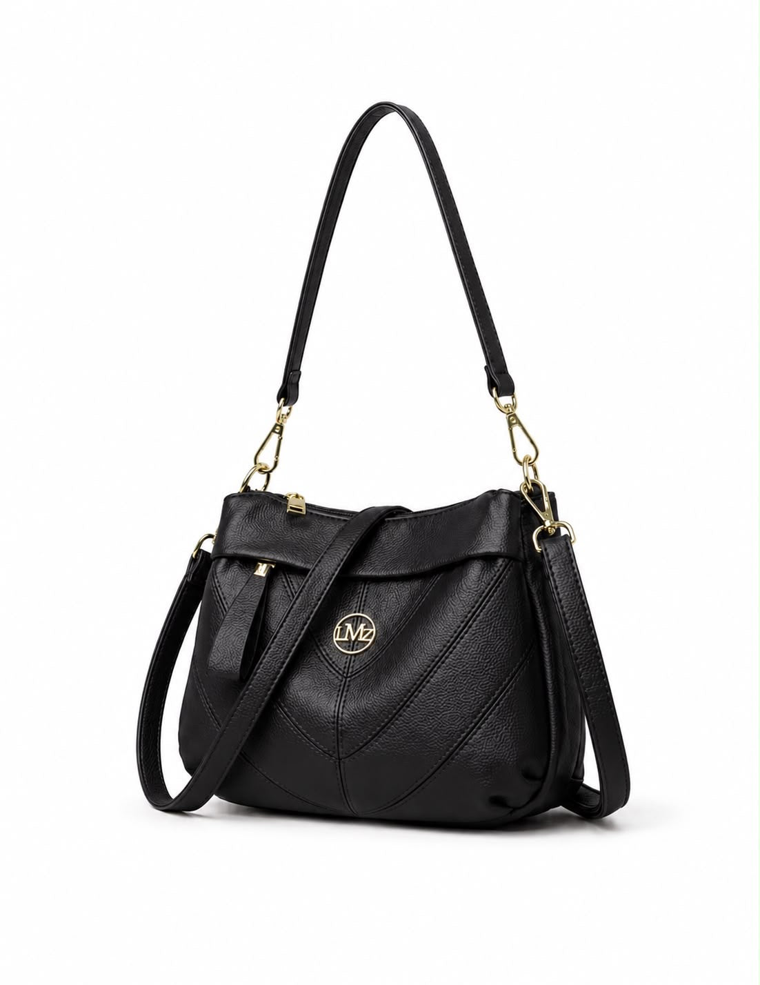 Triple Zip Hobo Bag