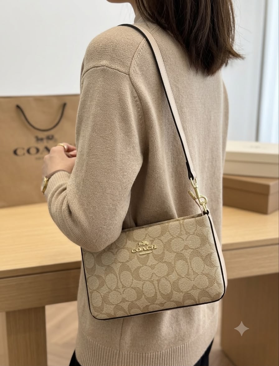 Signature canvas shoulder bag