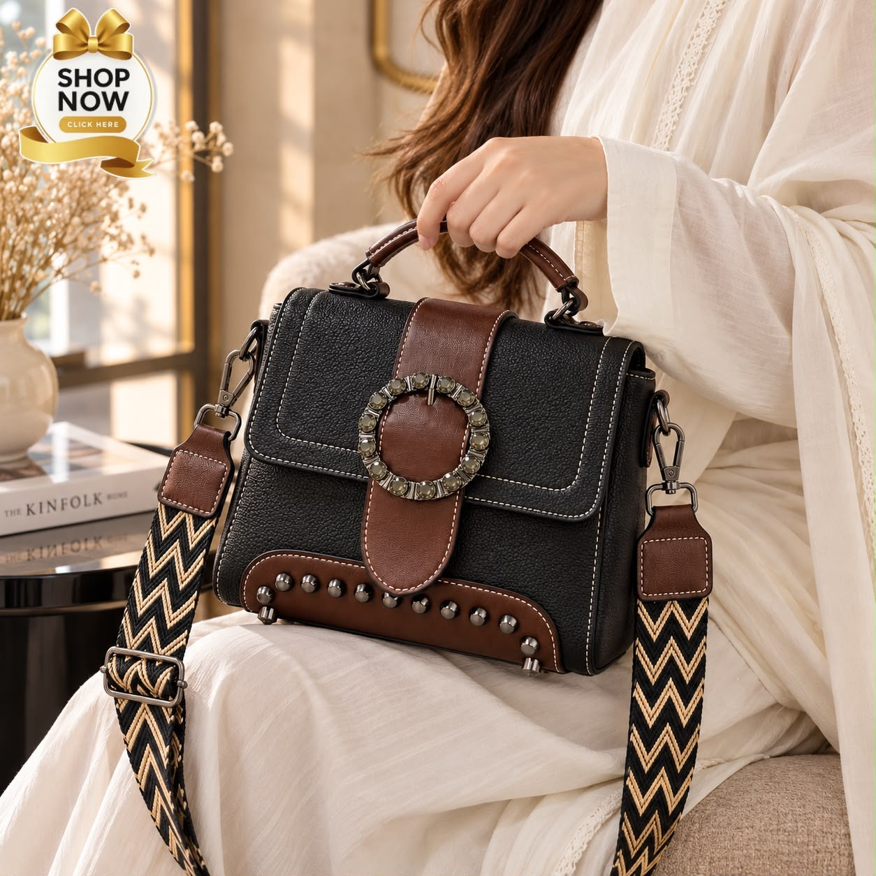 Two-Tone Handbag For Women