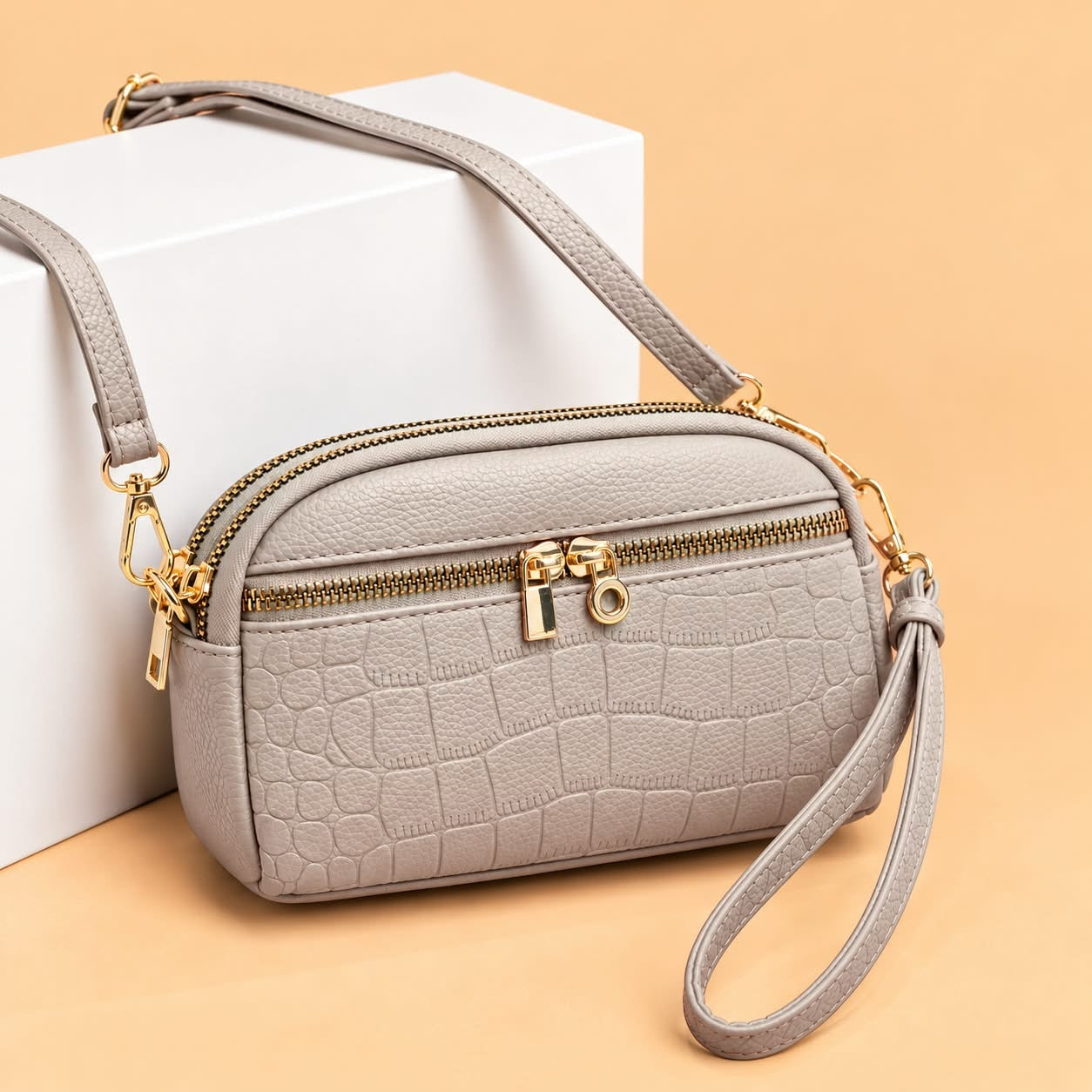 Elegance Croc Crossbody Bag