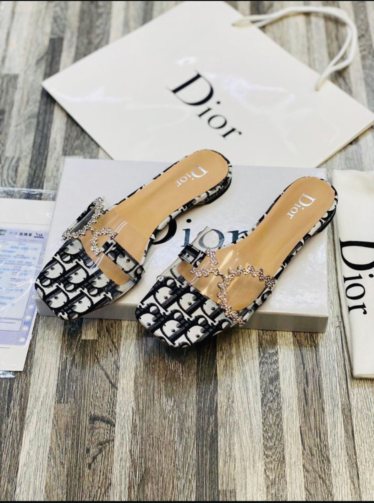 Dior slides D shape buckle