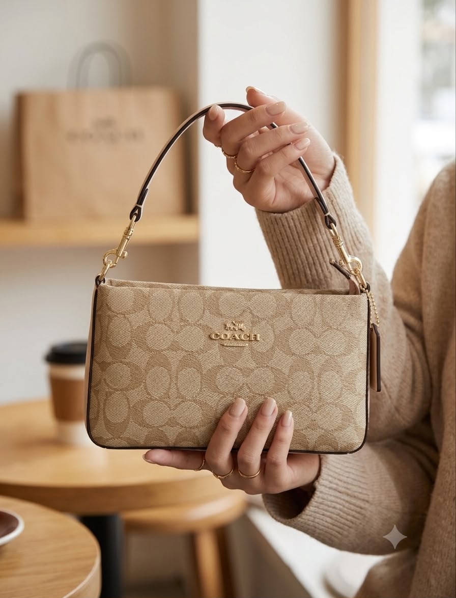 Signature canvas shoulder bag