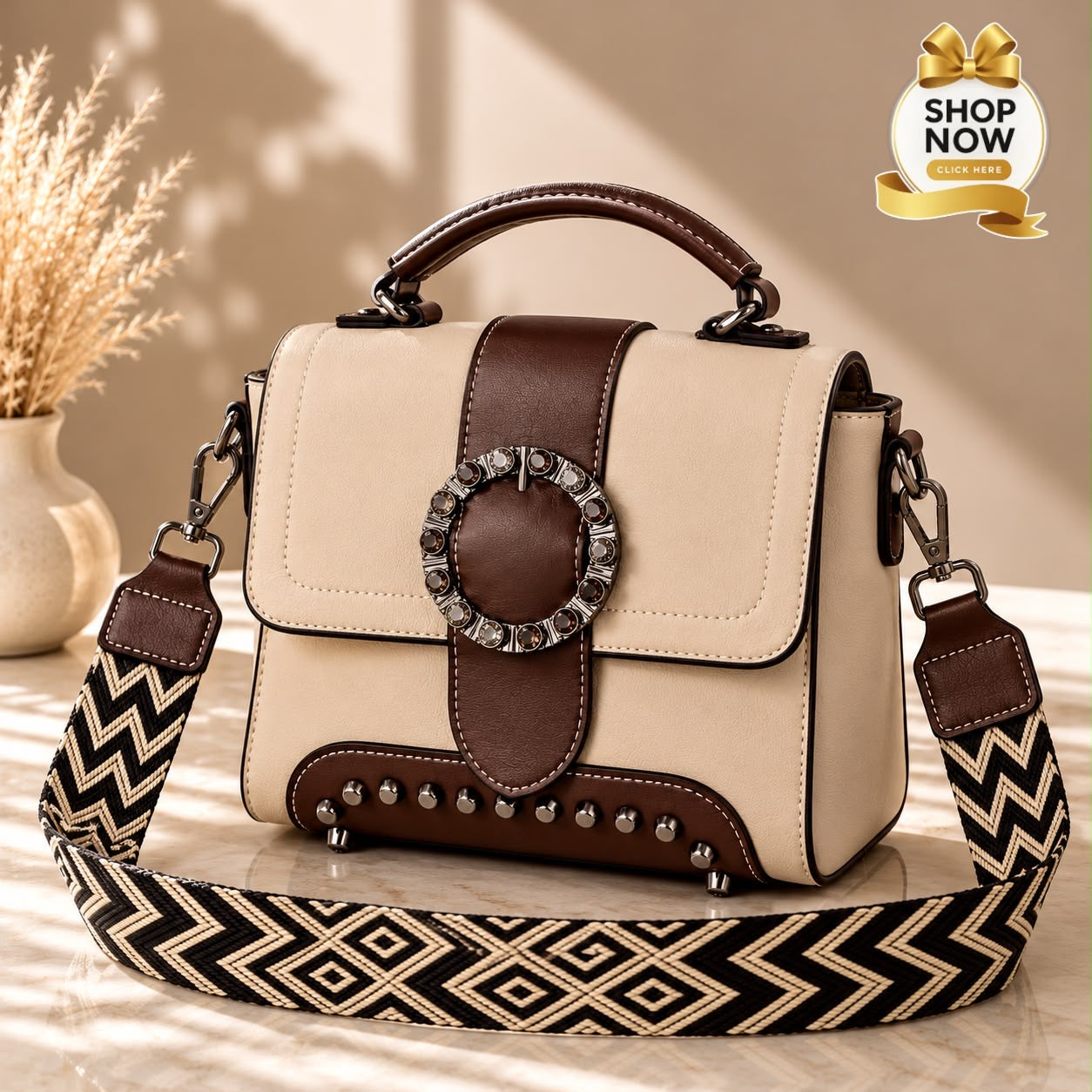 Two-Tone Handbag For Women