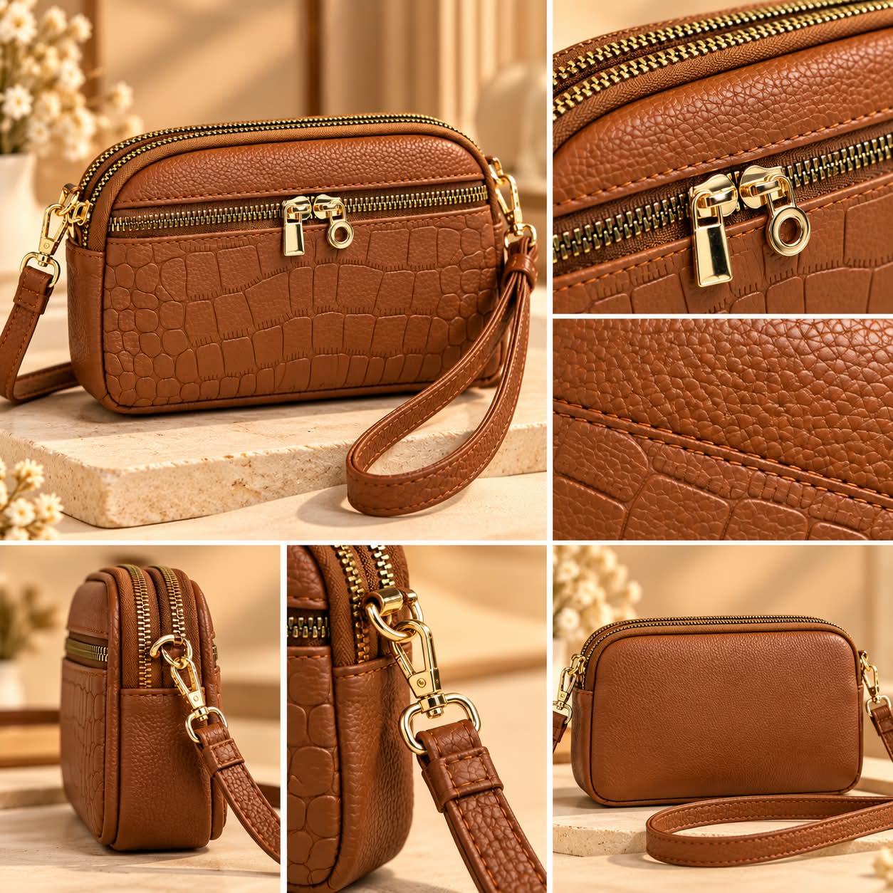 Elegance Croc Crossbody Bag
