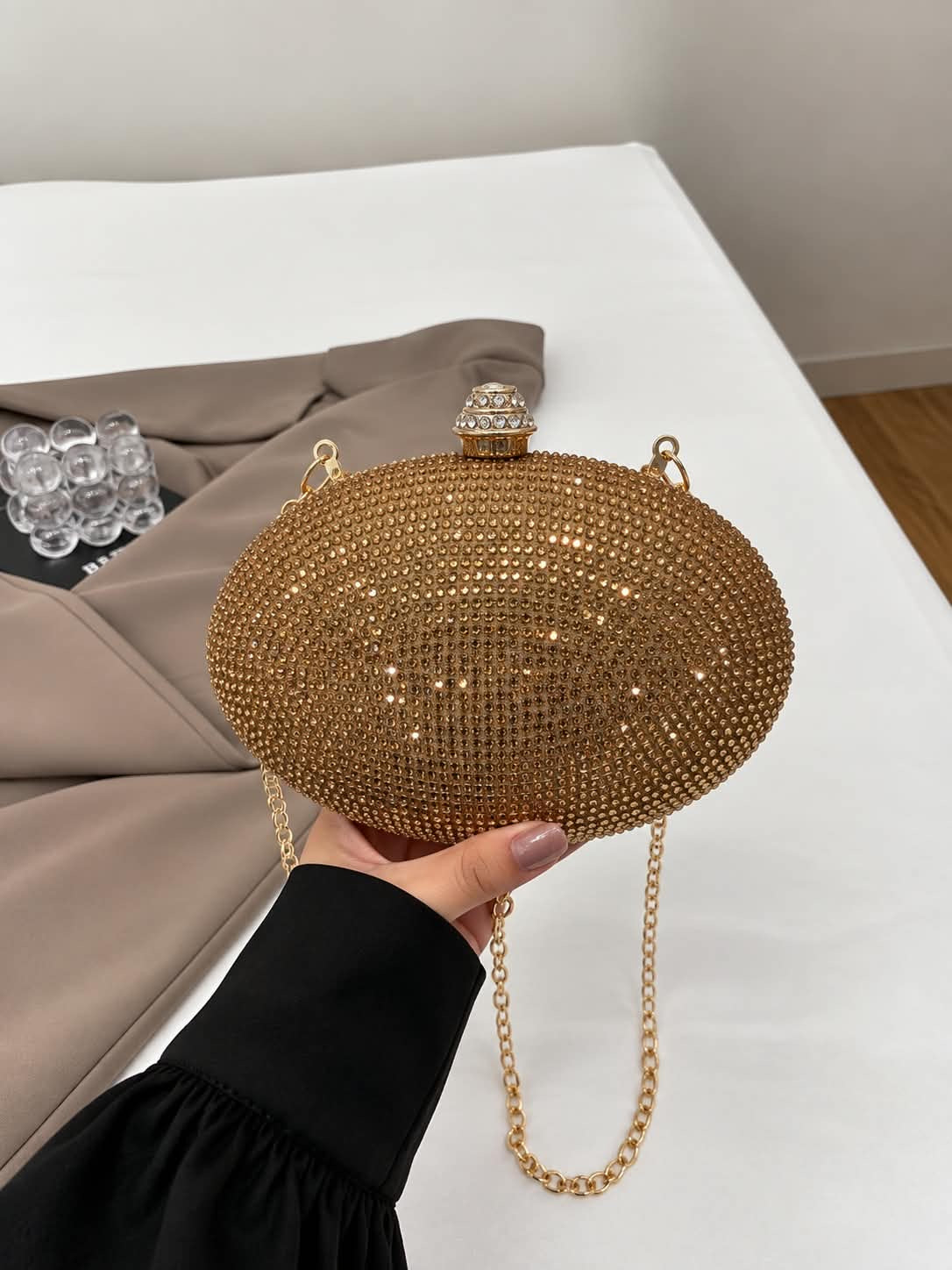 Mettalic Stone Crossbody Bag for Girls