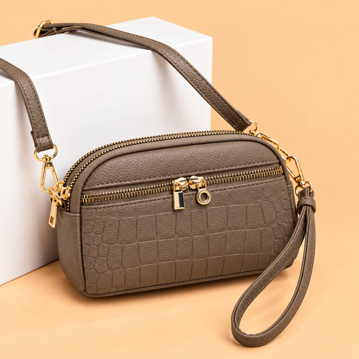 Elegance Croc Crossbody Bag