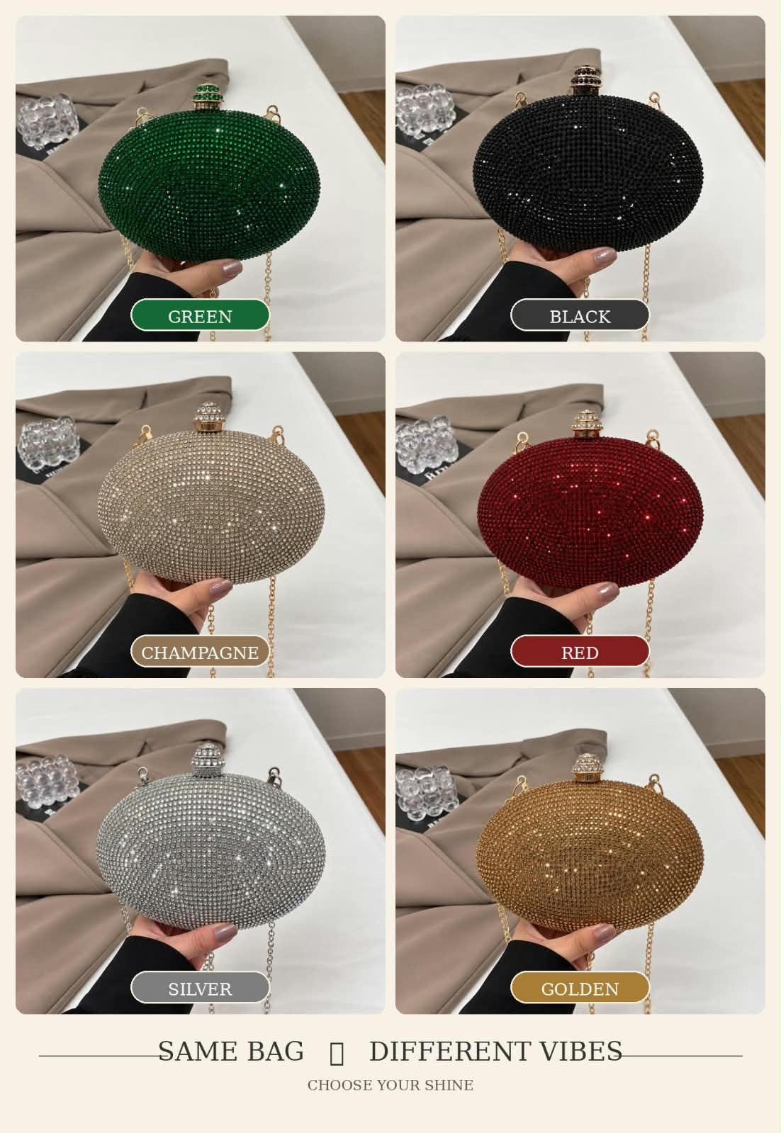 Mettalic Stone Crossbody Bag for Girls
