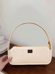 Glossy Baguette Crossbody Bag