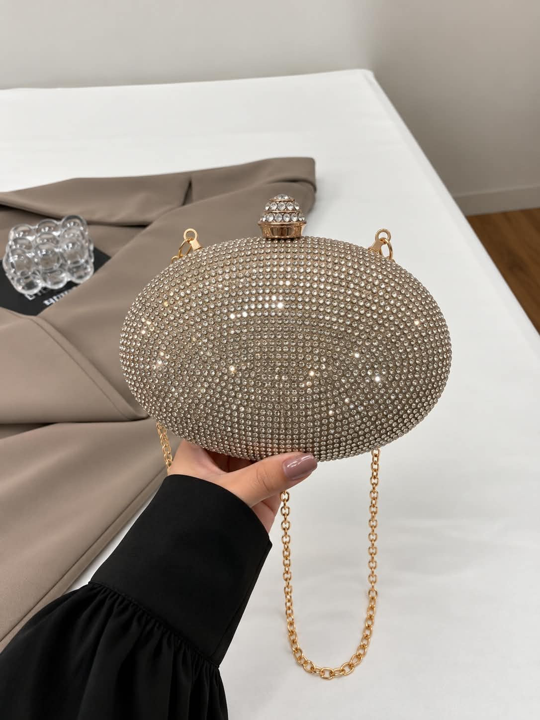 Mettalic Stone Crossbody Bag for Girls