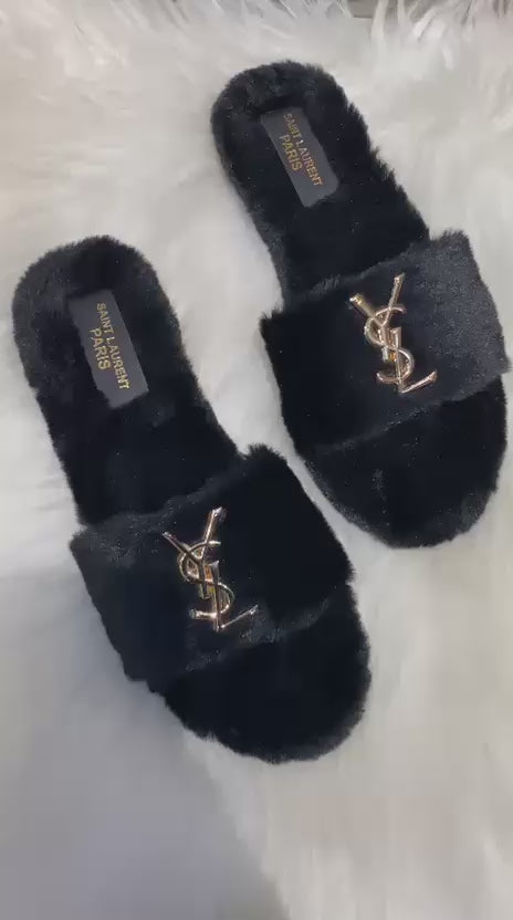 Ysl fur slides